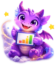 Igo the reading coach dragon showing a kid's reading progress chart