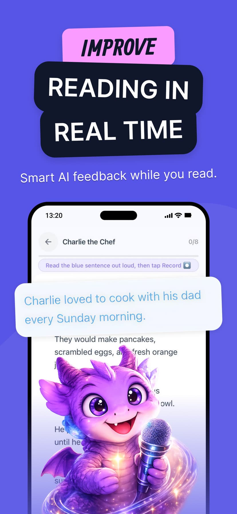 Readigo reading screen with highlighted text and AI guidance